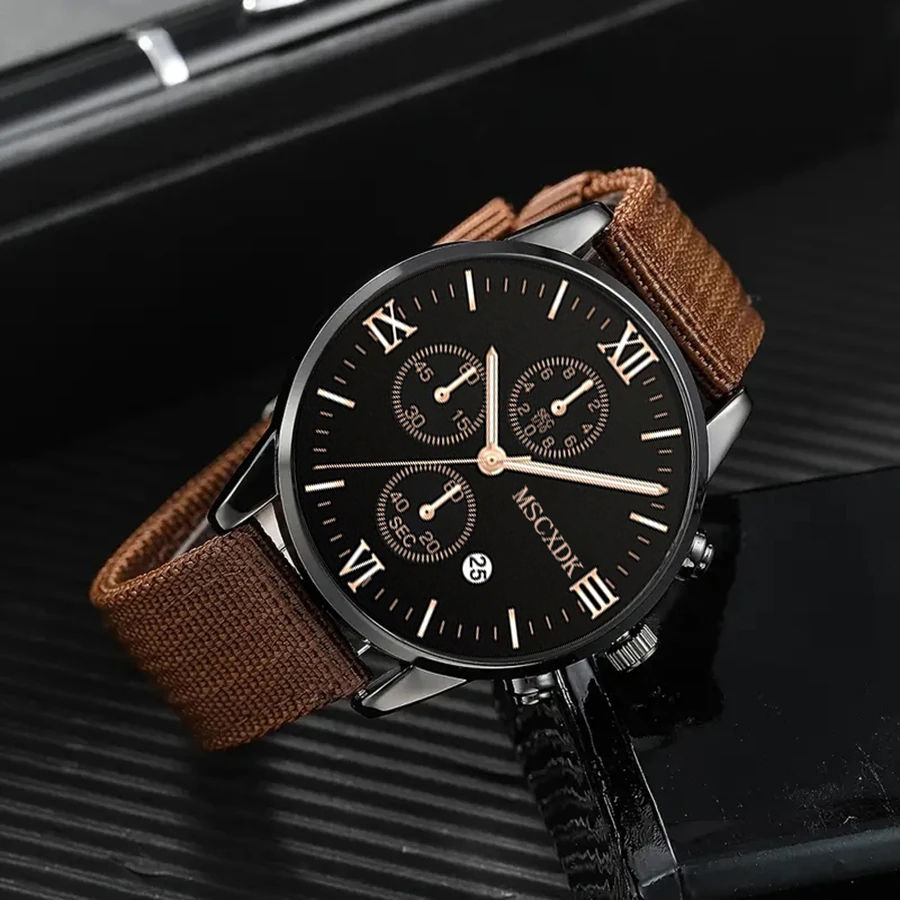 Thumbnail: 4pcs Quartz & Bracelet Watch Set For Men