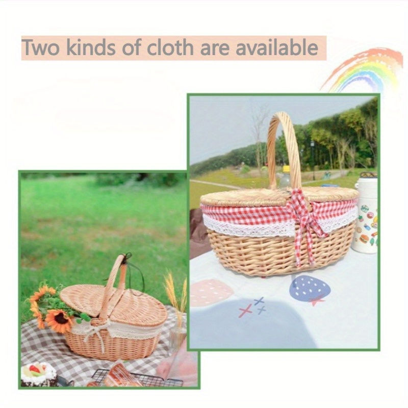 Thumbnail: [2-Person Rattan Basket] 2-Person Spring Picnic Rattan Basket with Lid | Double 