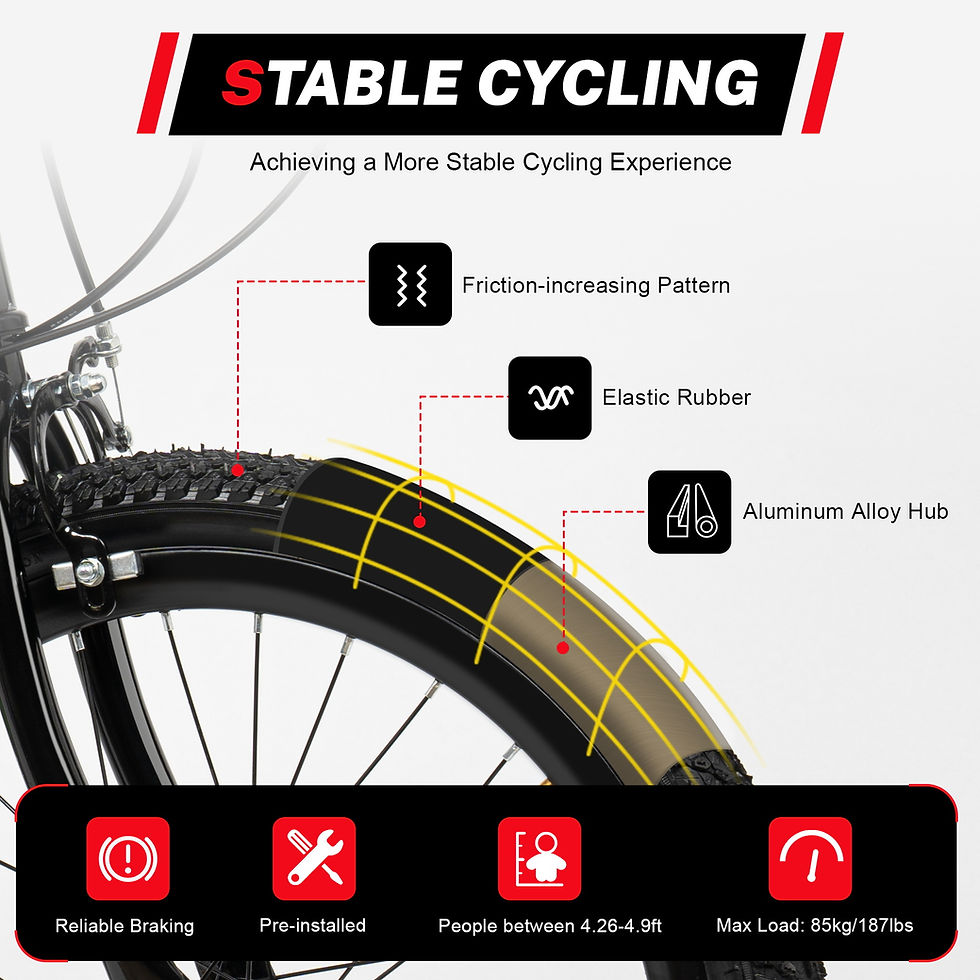 Thumbnail: 20 Inch Mountain Bike 7 Speed Gears, Adjustable Seat Kids' Bike with Mudguards K