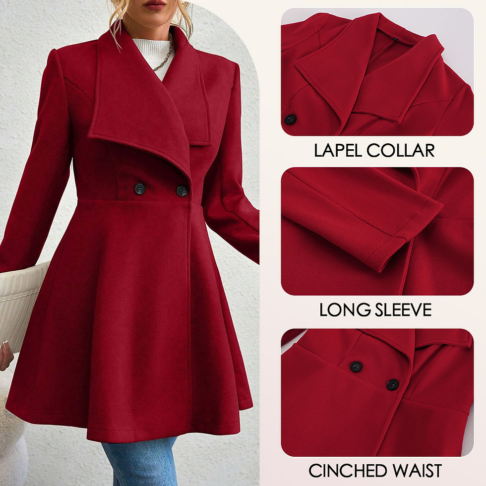 Thumbnail: Mia Muse Women's Coats Winter Solid Color Long Sleeve Lapel Button-Up Work Coats