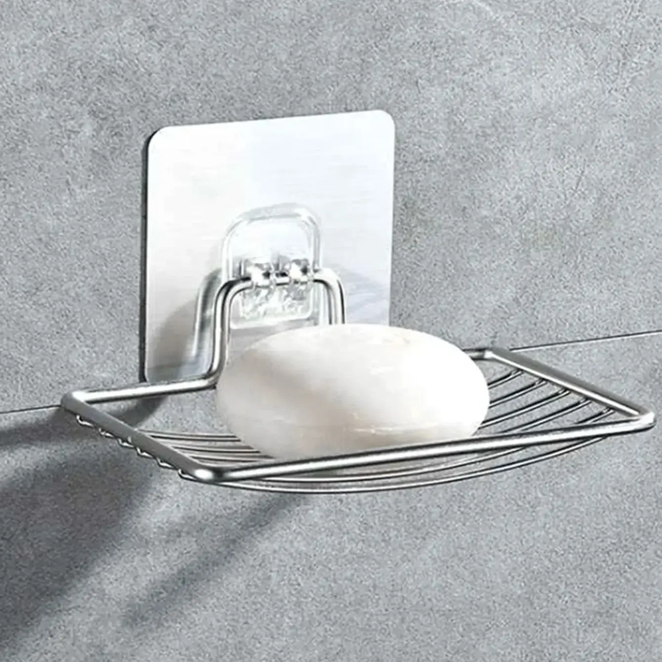1pc-Stainless steel soap rack, wall mounted soap rack, drainage soap tray, simpl