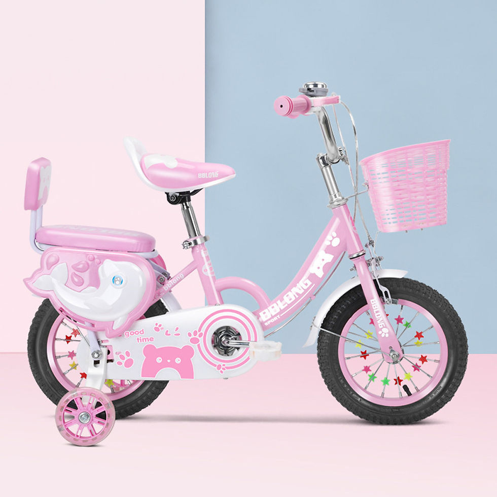 Thumbnail: Kids Bike 12-20in Bicycle for Girls Ages 3-13 Years with Training Wheels Basket 