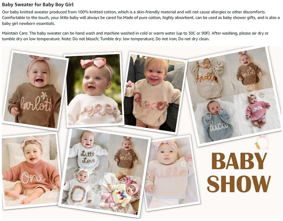 Thumbnail: Personalized Baby Sweater, Custom Name Sweater, Hand Embroidery Name Sweater，N