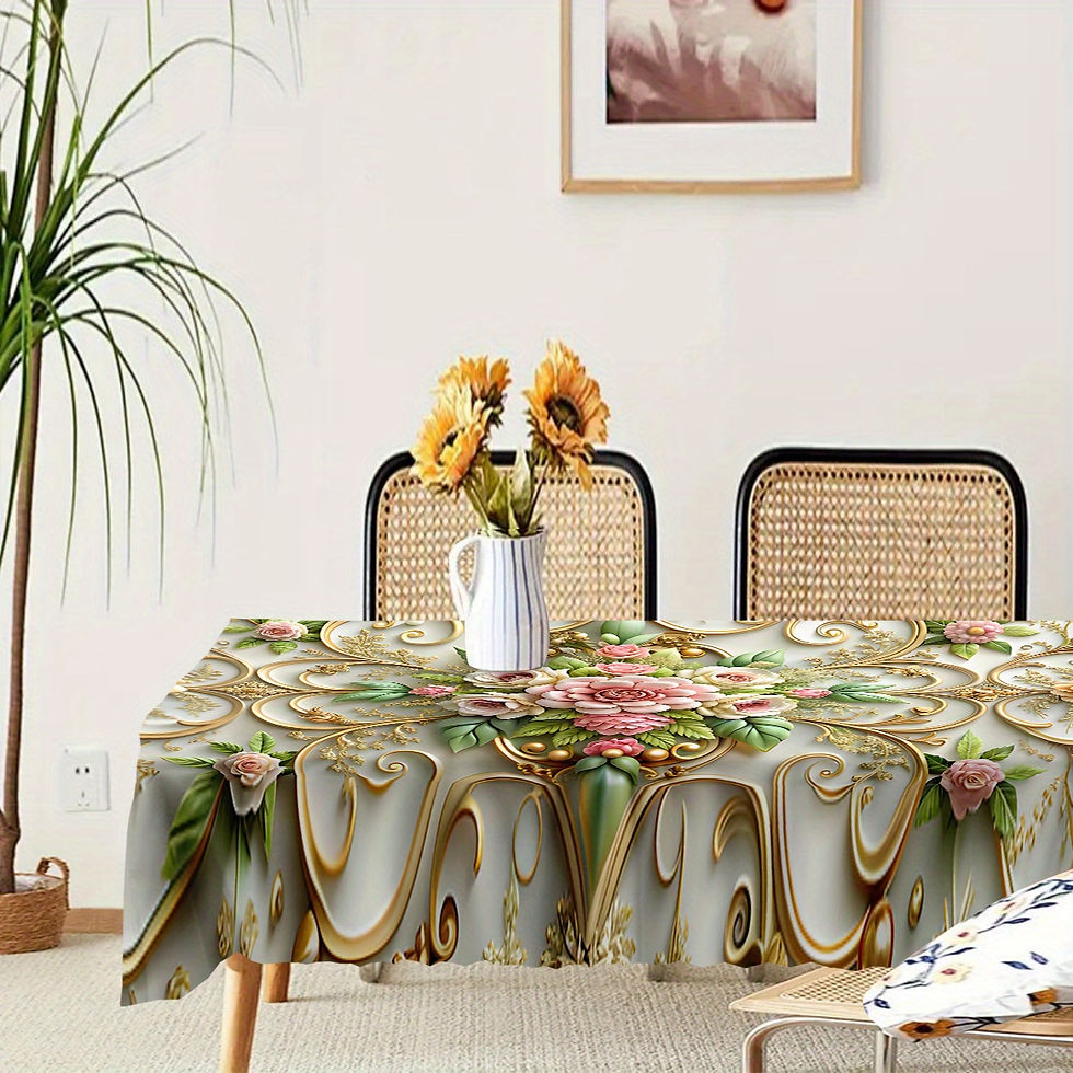 Thumbnail: Single Pack, Made of Polyester, Featuring a Vintage Floral Pattern with Digital 