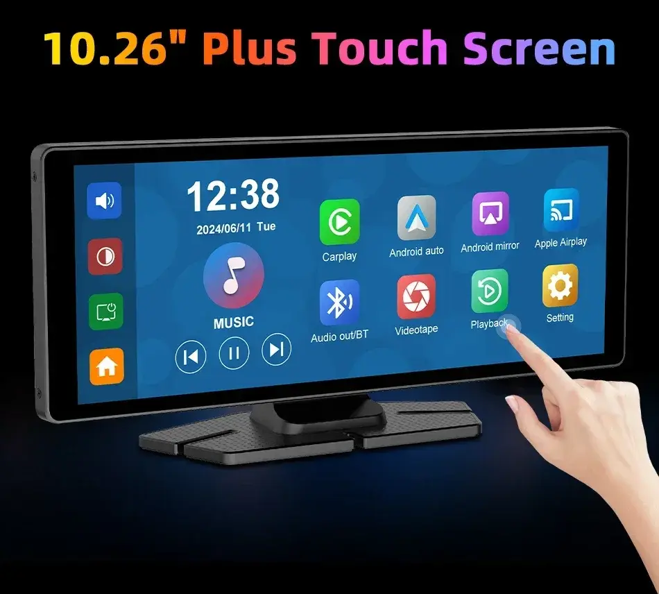 Thumbnail: 10.26" Car DVR Intelligent Screen with 360° 4K Rotation Dash Cam Wireless CarPl