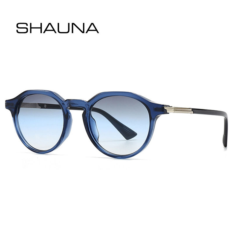 SHAUNA New Round Women Gradient Sunglasses Shades UV400 Retro Men Trending Punk