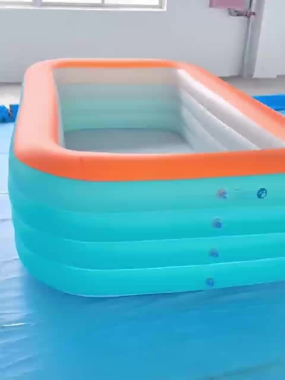 Thumbnail: Extra-Large 4-Ring Inflatable Swimming Pool - Durable PVC, Perfect for Family Ya