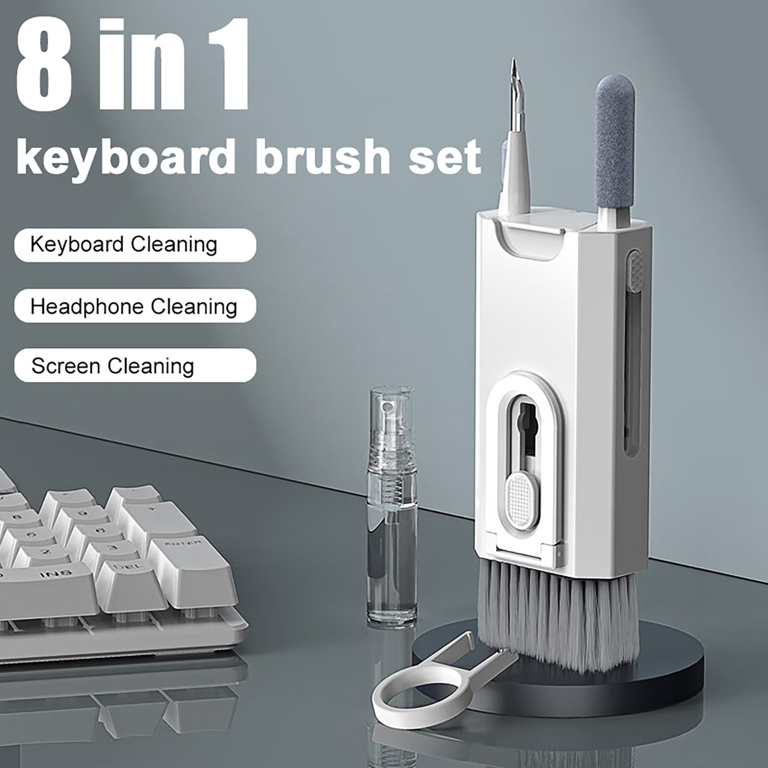 8 in 1 Cleaning Kit Computer Keyboard Cleaner Brush Earphones Cleaning Pen For