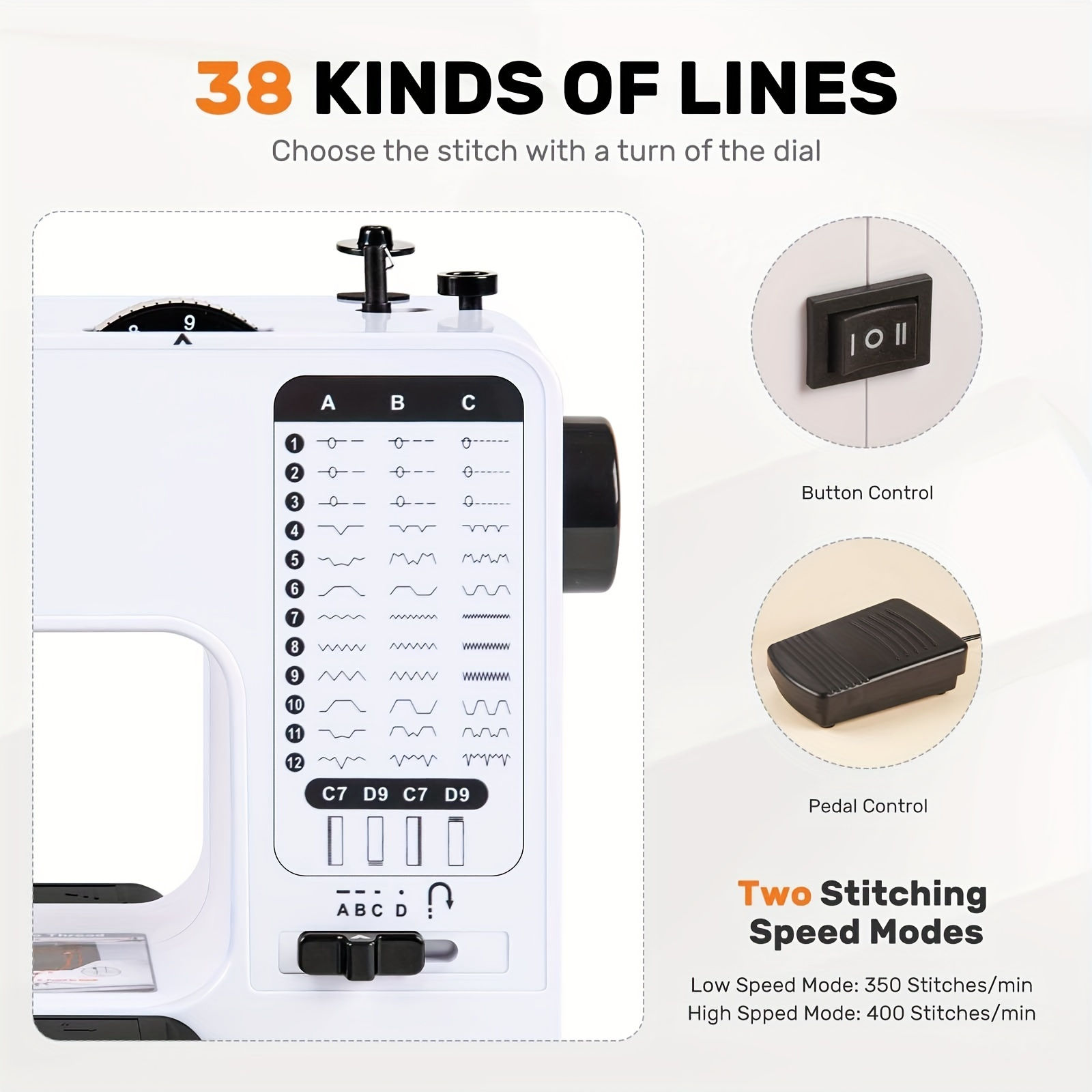 Mini Sewing Machine 38 Stitches Mini Sewing Machine Household Electric Sewing Ma