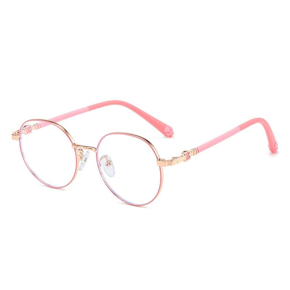 Thumbnail: Anti-blue Light Glasses for Kids Fashion Classic Metal Frame Nerd Eye Protection