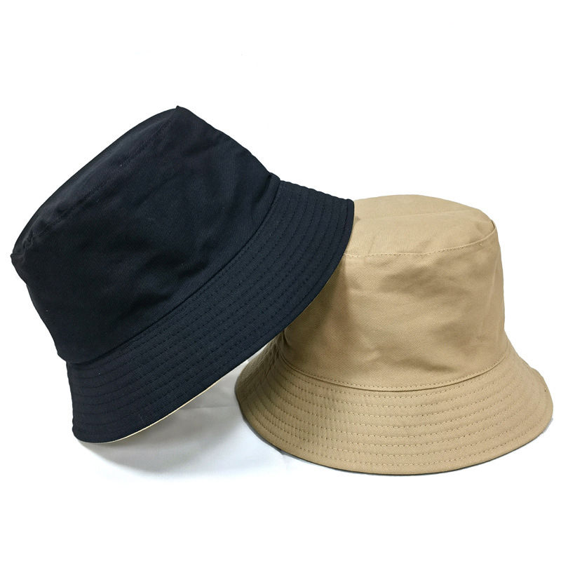 Thumbnail: Black Solid Dots Bucket Hat Two Side Wear Unisex