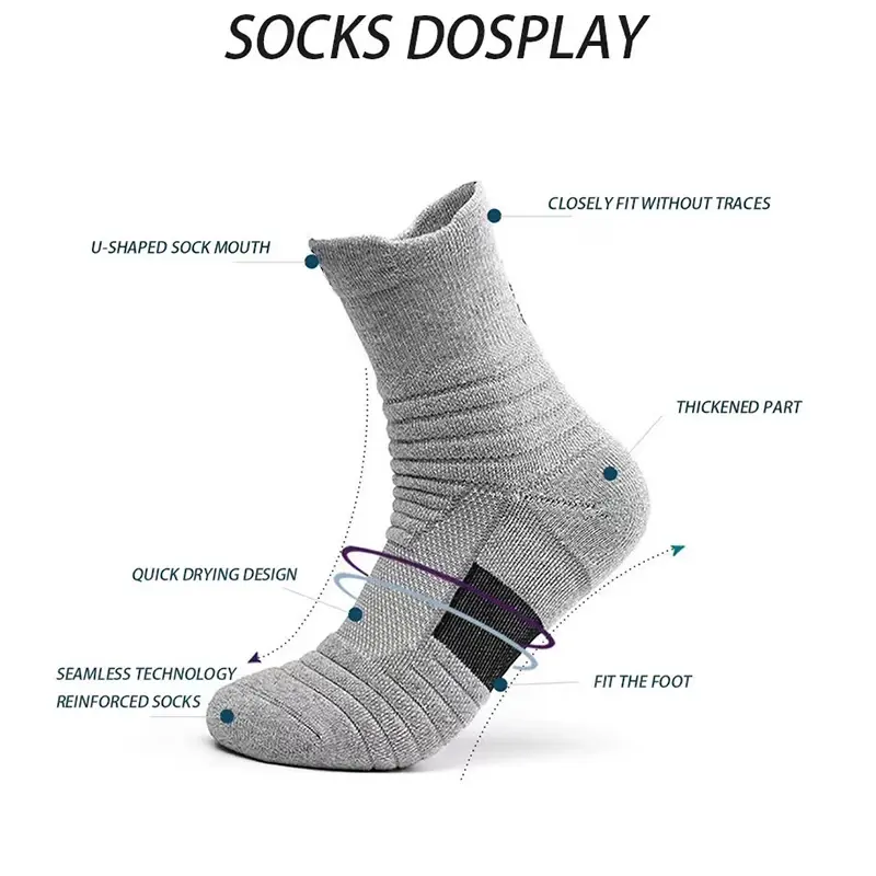 Thumbnail: 2 Pairs Anti-slip Football Socks