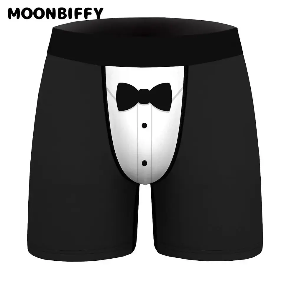 Thumbnail: Men's Christmas Boxers Briefs 3D Funny Printed Humorous Boxer Shorts Soft Stretc