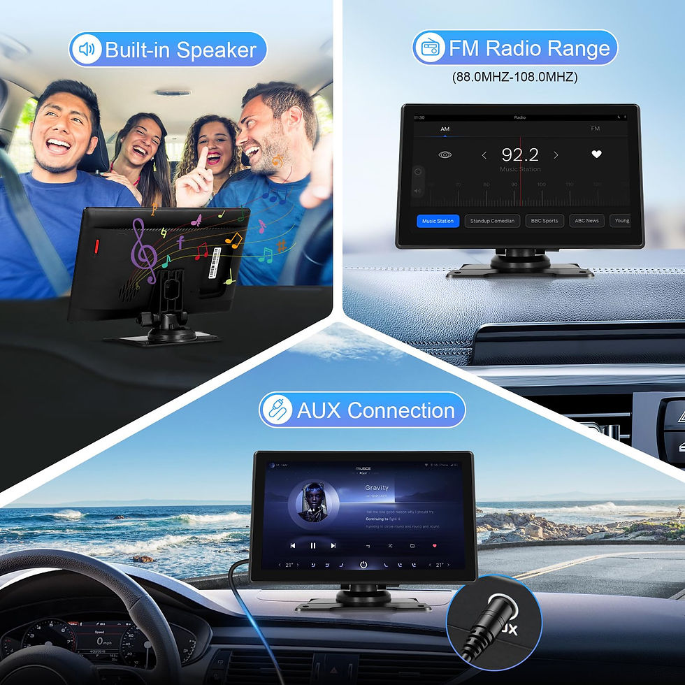 Thumbnail: Wireless Car Stereo, 9 Inch Touch Screen Portable Carplay Screen, Wireless Apple