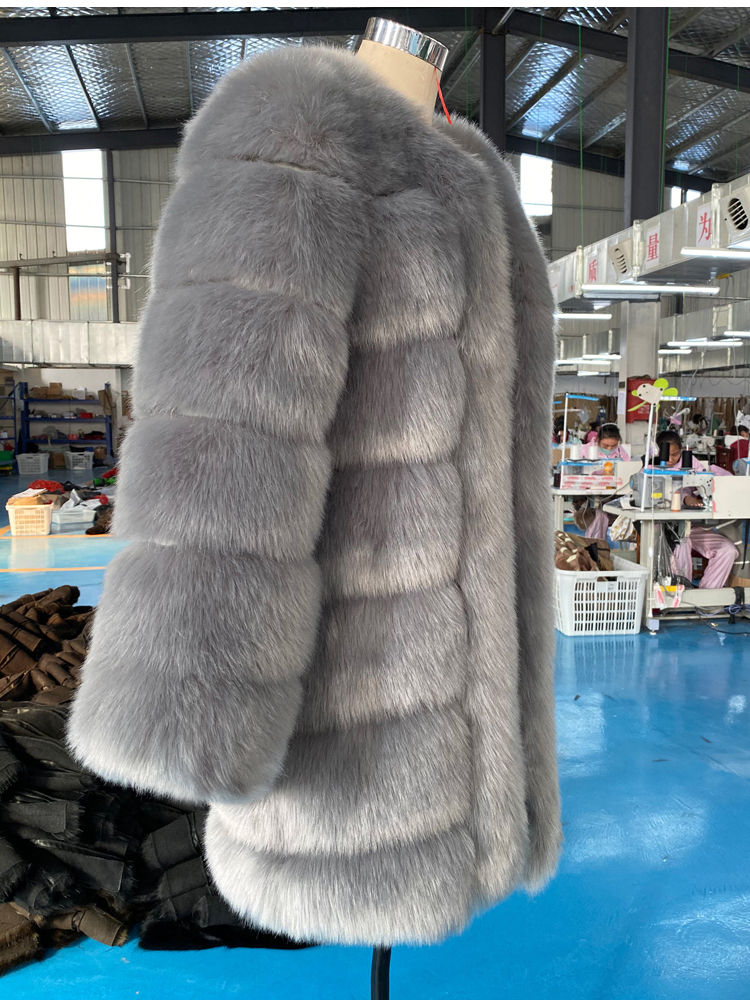 Thumbnail: Long Furry Faux Fur Coat / Jacket