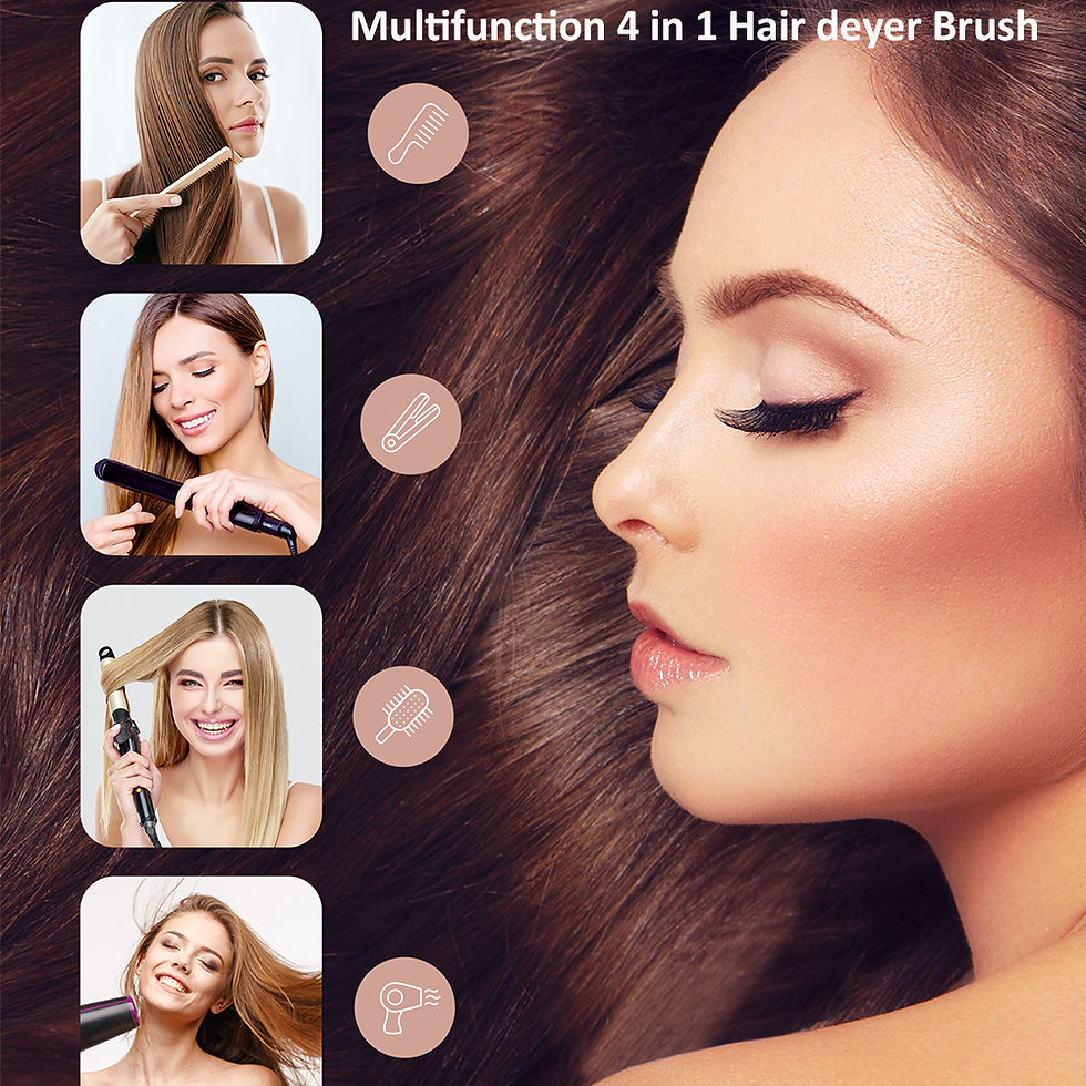 Thumbnail: KIPOZI Hot Air Brush 4 in 1 Hot Air Comb Reduces Frizz Static Electricity Hair D