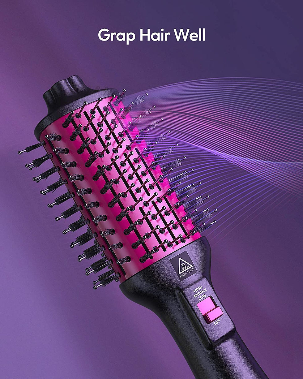 Thumbnail: KIPOZI Hot Air Brush 4 in 1 Hot Air Comb Reduces Frizz Static Electricity Hair D