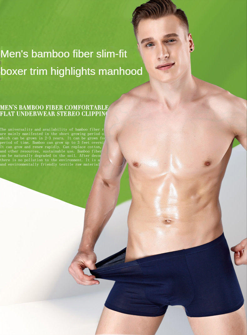 Thumbnail: 5 Packs Bamboo Boxers Man XL XXL XXXL XXXXL 5XL 6XL Plus Size Underwear Men Flat