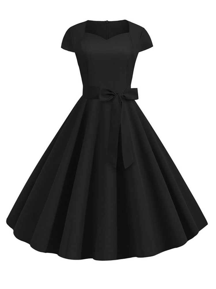 Thumbnail: Elegant Party Midi Dresses with Belt