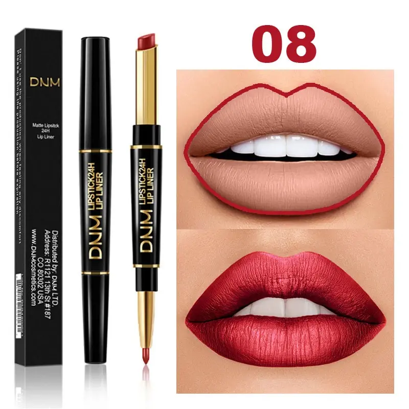 Thumbnail: DNM Double-ended Matte Lipstick Pencil Non-stick Cup Long Lasting Lipstick Lip L