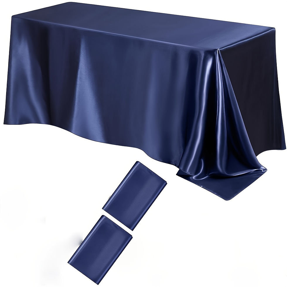 Thumbnail: 2-Pack Luxurious Satin Tablecloths, 102x58 Inch Rectangular Polyester Table Cove