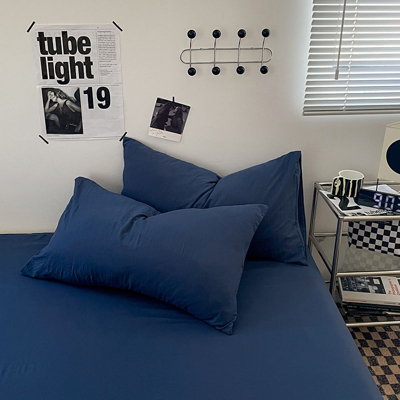 Thumbnail: 1pc Blue Duvet Cover 150x200 이불커버세트 Washed Cotton Quilt Cover Queen 