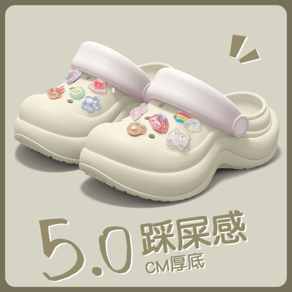 Thumbnail: Women's Thick-Soled Summer Cartoon Cute Toe-Toe Heightening Sandals, Soft-Soled 