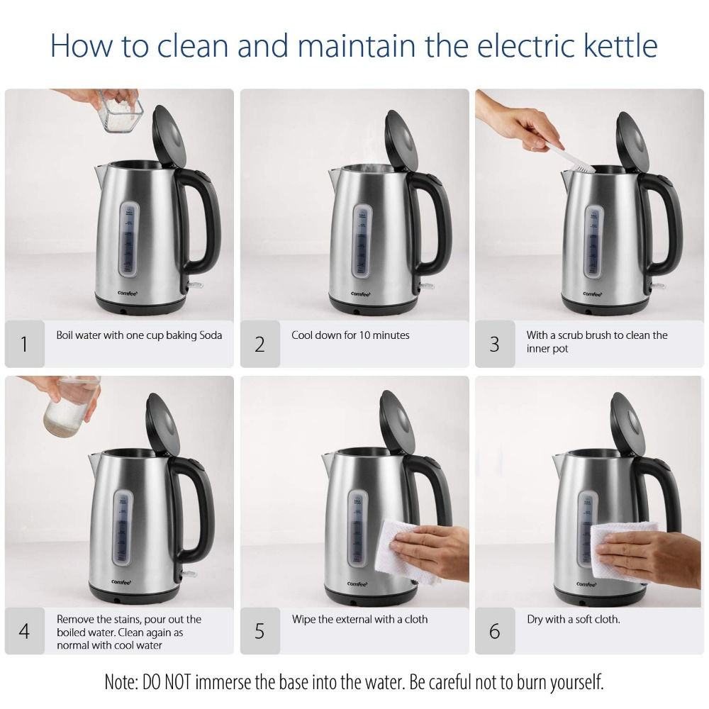 Midea Electric Kettle 3000W Fast Boil 1.7L Stainless Steel Kettle LED Indicator,