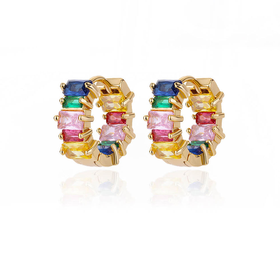 Thumbnail: Rainbow Zirconia Earrings for Women