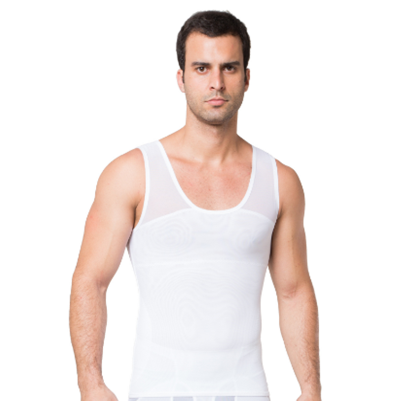 Compression Shirt for Men Slimming Undershirt Body Shaper Tank Top Gynomastica S