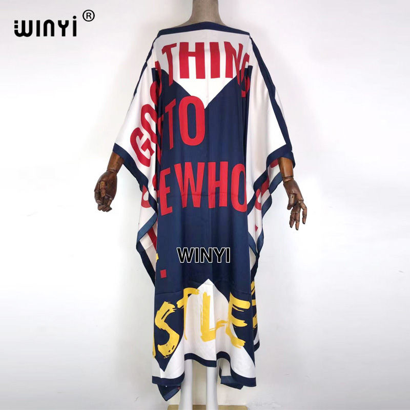 Thumbnail: dresses for women Blogger Recommend Popular printed Silk Robe Maxi dresses Loose