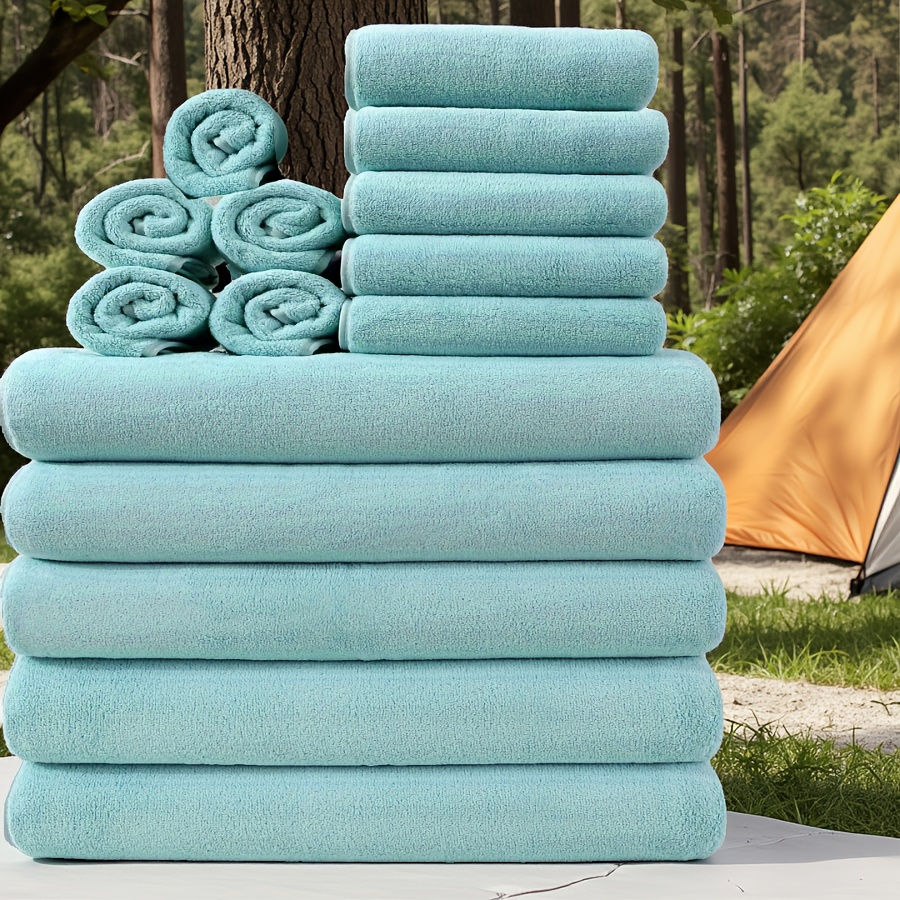 Thumbnail: 15pcssss Super Soft Coral Towel Set, 5pcsss 70 x 140cm Oblong Towels, 5pcsss 42 