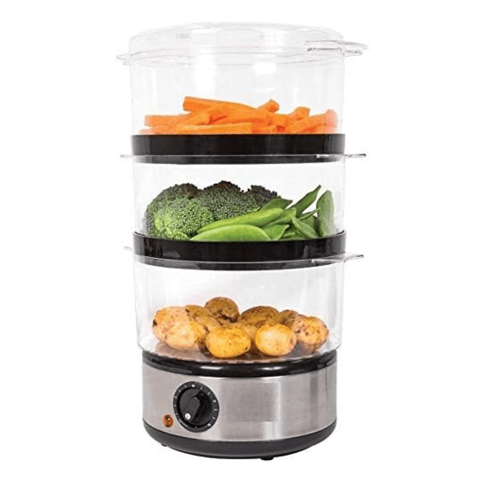 3 Tier Food Steamer/ 6 Litre/Compact Design / 3 Separate Compartments & Rice Bow