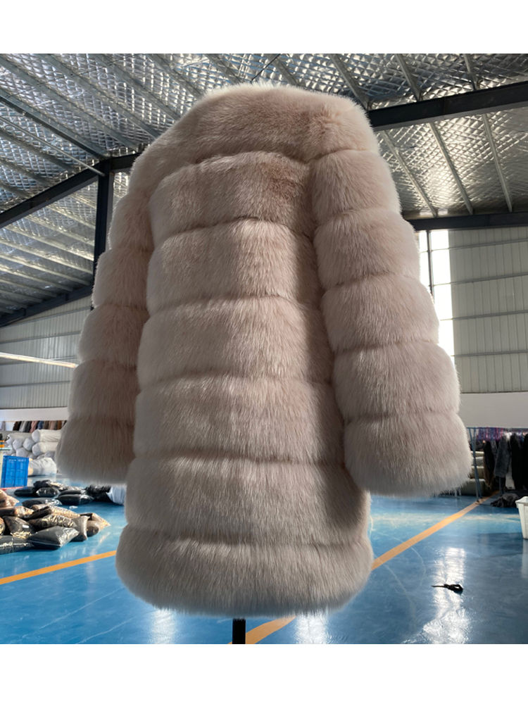 Thumbnail: Long Furry Faux Fur Coat / Jacket