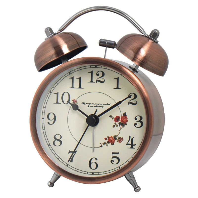 Thumbnail: 1pc Nordic Retro Metal Alarm Clock, Creative Decoration Table Clock Desktop Mini