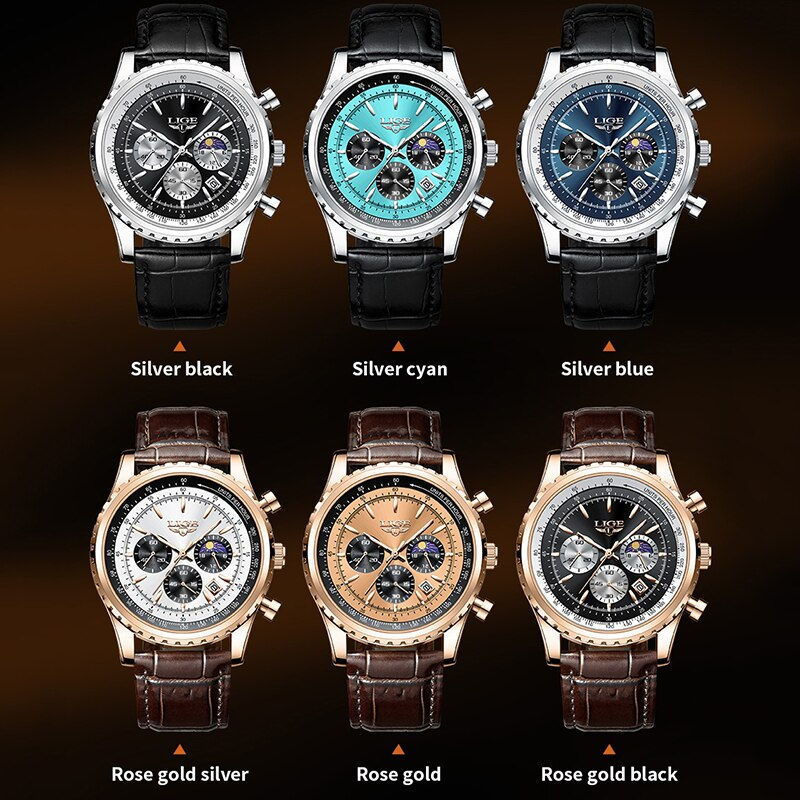 Thumbnail: LIGE Luxury Men Wrist Watch