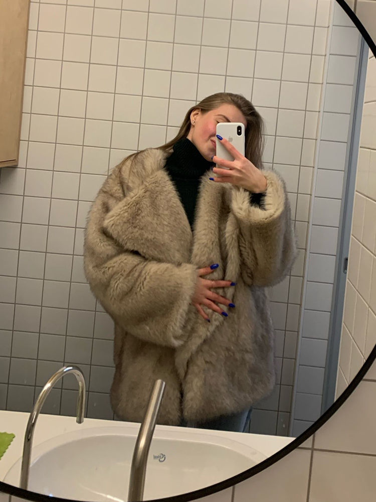 Thumbnail: Neo Mint Luxury Brand Women Faux Fur Coat