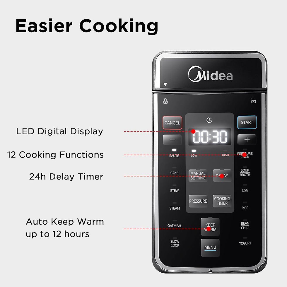 Thumbnail: Midea Pressure Cooker Midea Pressure Cooker with 12 Presets and 7.6L Multi Cooke