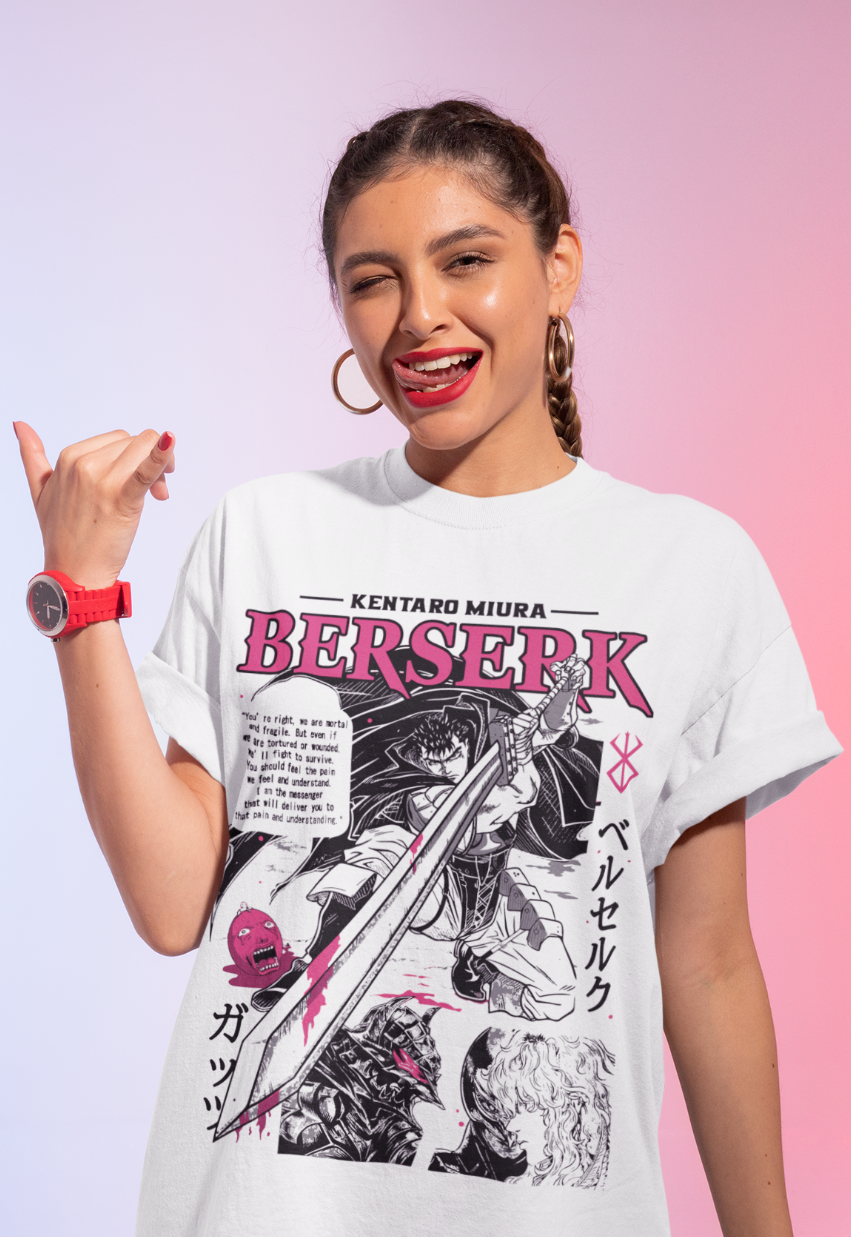 Thumbnail: Berserk Manga Strip Guts T-Shirt Berserker Armour Anime Soft Tee All Sizes
