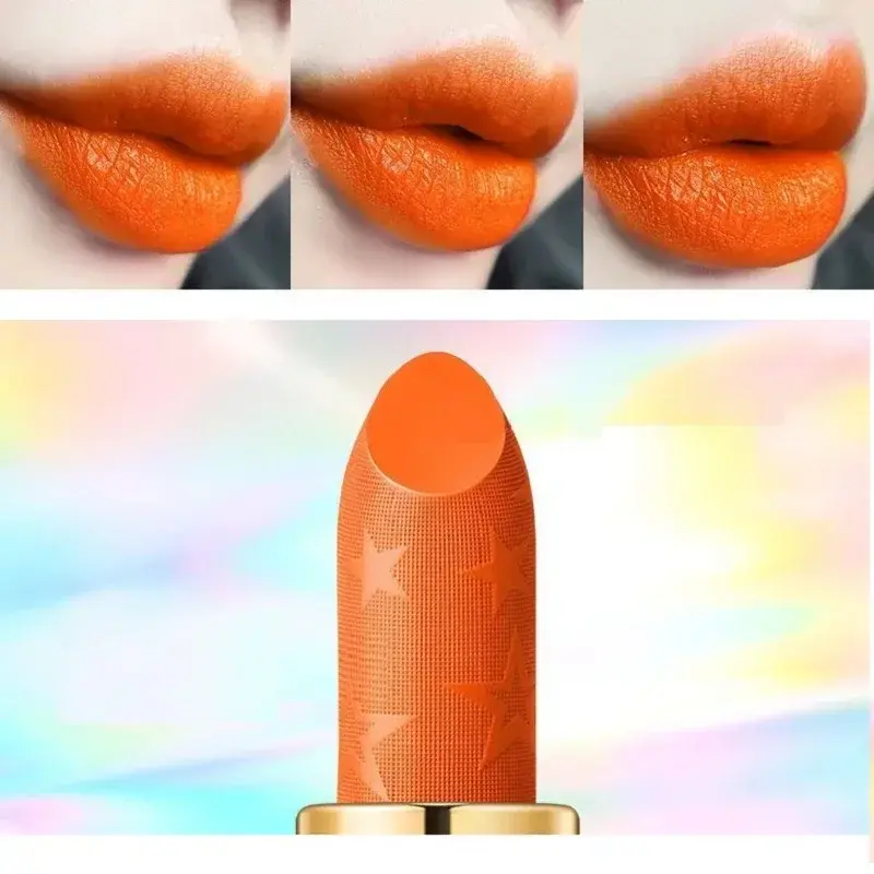 Thumbnail: Orange Color Lipstick Lip Glaze Matt Silky Smooth Not Easy To Fade Lip Gloss Lon