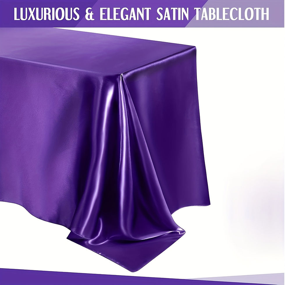 Thumbnail: 1pc Tablecloth Wedding Rectangular Tablecloth Satin Tablecloth Shiny Tablecloth 