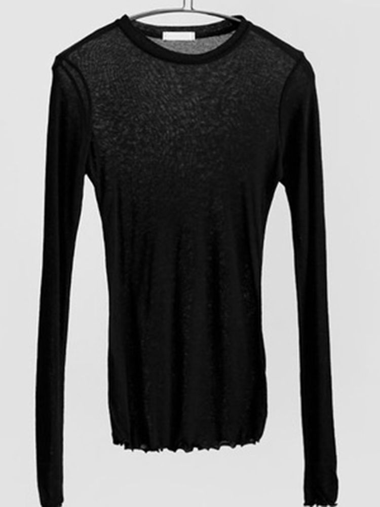 Thumbnail: High Quality Plain T Shirt Women  Elastic Basic T-shirts Female Casual Tops Long