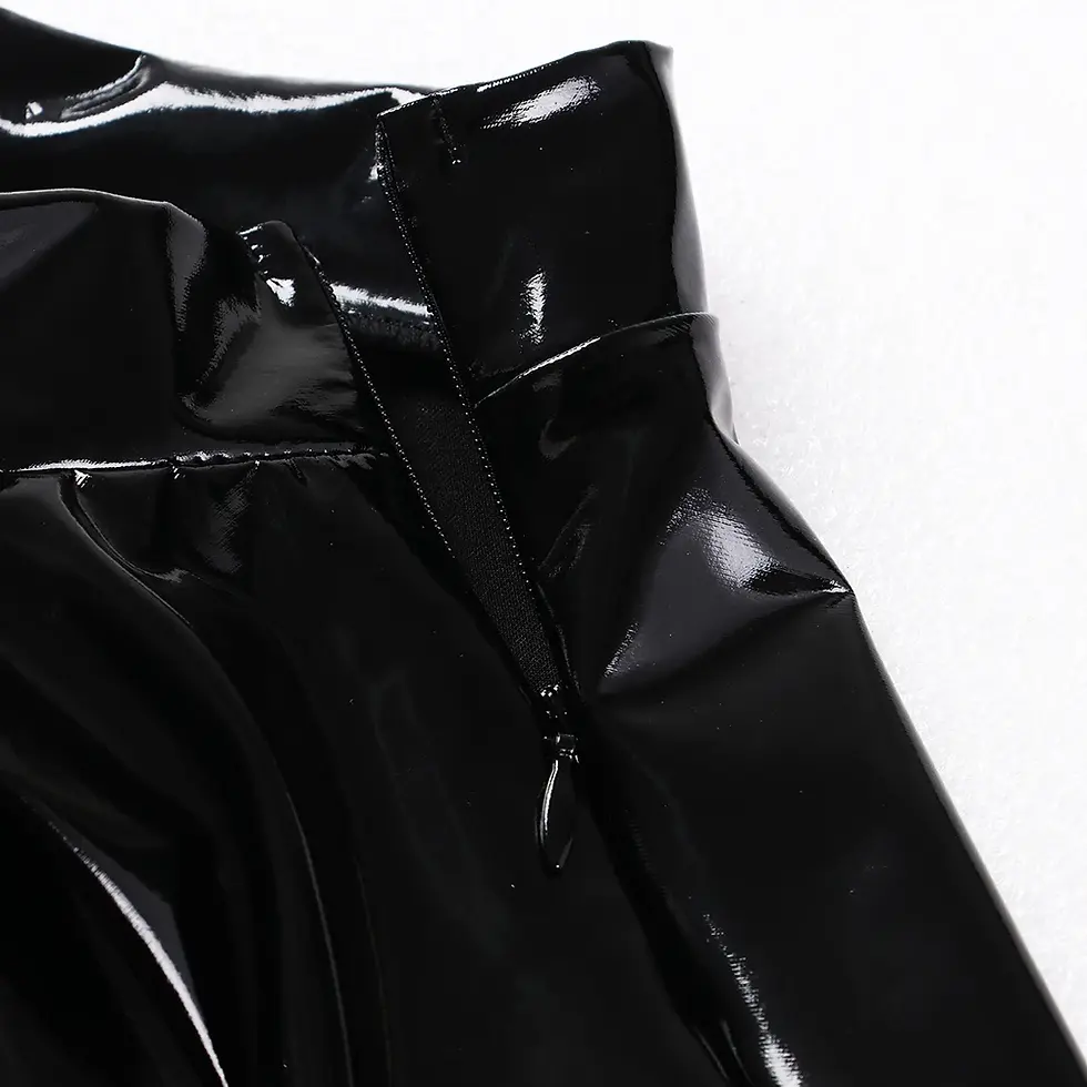 Thumbnail: Women's A Line Skirt Glossy Patent Leather Flared Miniskirt Dance Performance Sk