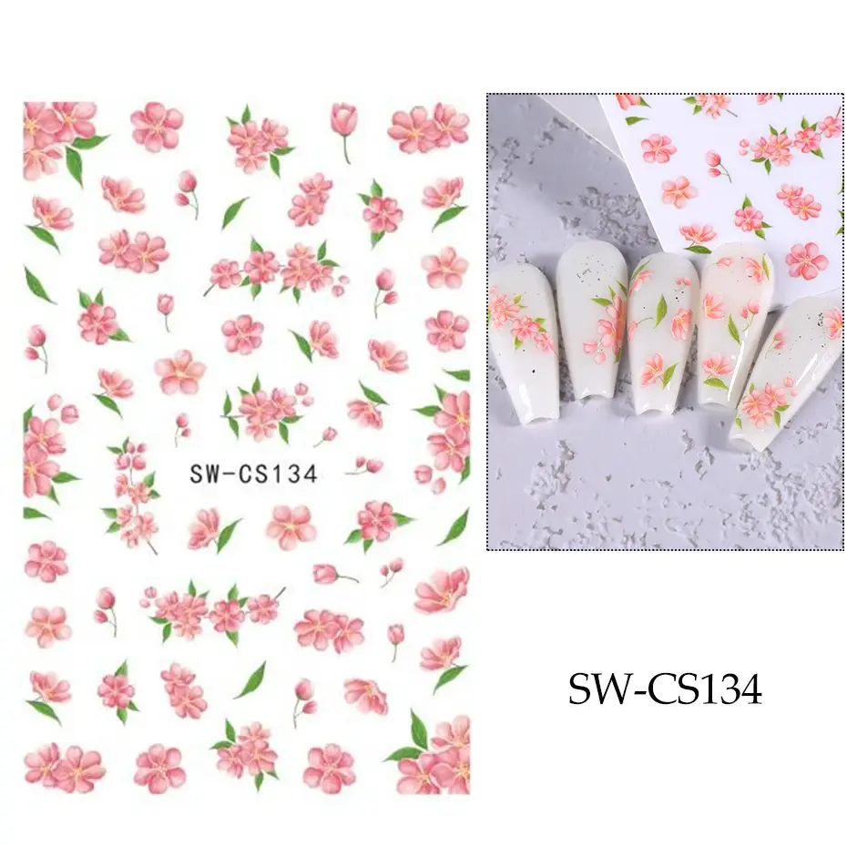 Thumbnail: 3D Purple Flower Nail Sticker
