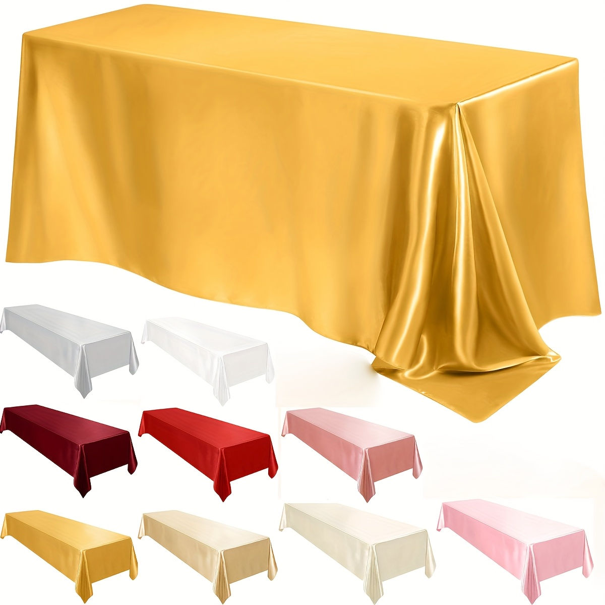 1pc Tablecloth Wedding Rectangular Tablecloth Satin Tablecloth Shiny Tablecloth