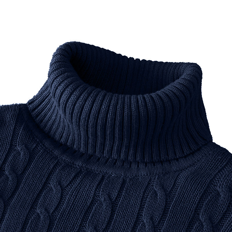 Thumbnail: New Turtleneck Sweater Casual Men's Rollneck Knitted Sweater Keep Warm Men Jumpe