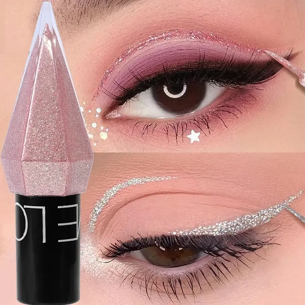 Thumbnail: Diamond Shiny Eye Liners Eyeshadow Waterproof Silver Rose Gold Color Glitter Seq