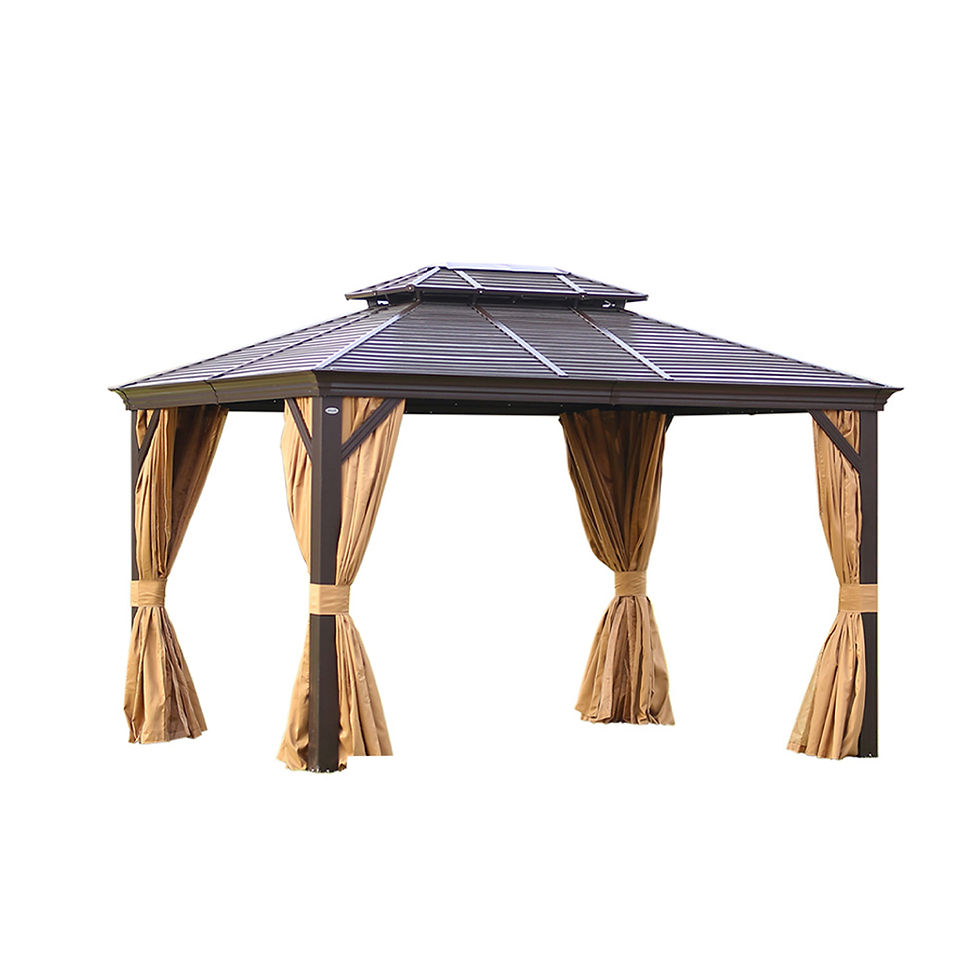 Thumbnail: Luxury Aluminum Gazebo Hardtop, Waterproof Double Roof Outdoor Garden Pergola Pa