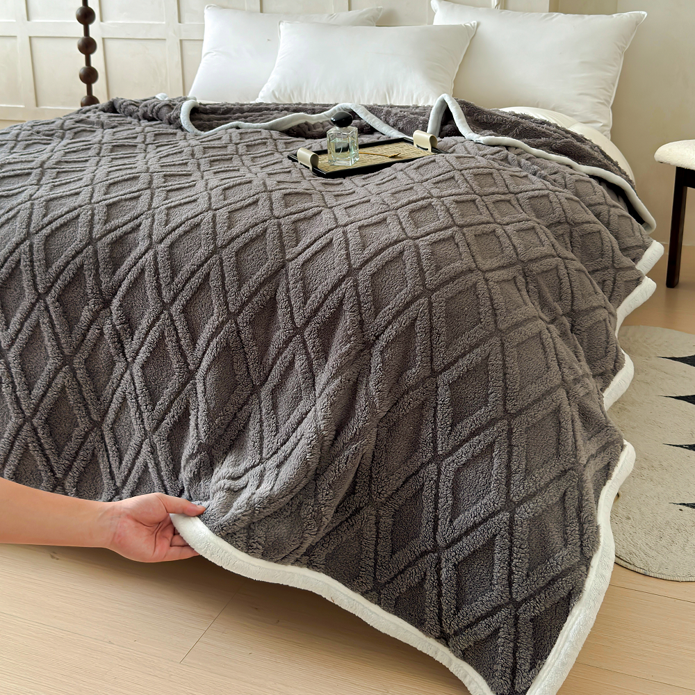 Soft Warm Lamb Fleece Blanket for Bed Sofa Winter Fall and Winter Cozy Flannel C