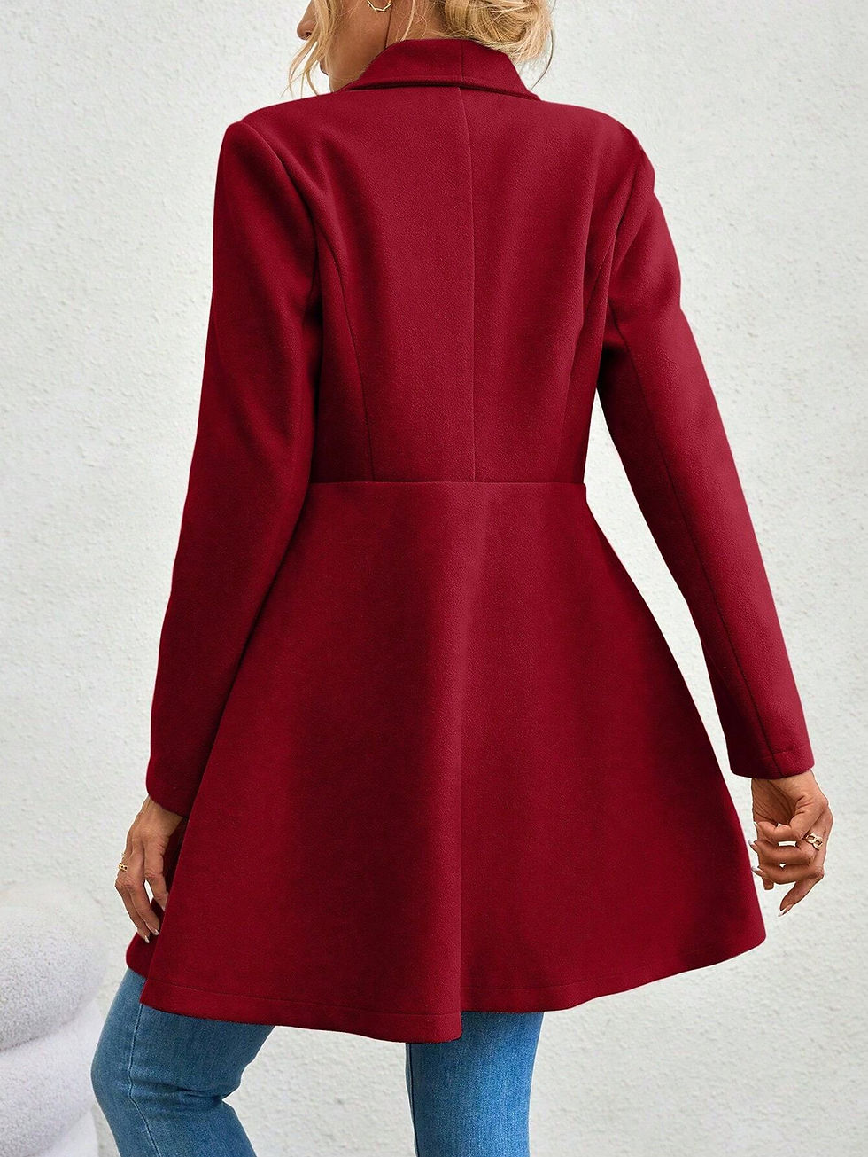 Thumbnail: Mia Muse Women's Coats Winter Solid Color Long Sleeve Lapel Button-Up Work Coats